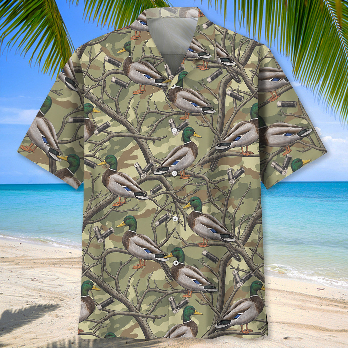 Duck Hunting Pattern Camo Hawaiian Shirt Hunter Clothes Gift For Grandpa