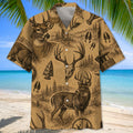 Deer Hunting Vintage Artwork Hawaiian Shirt Deer Hunting Clothing Husband Gifts
