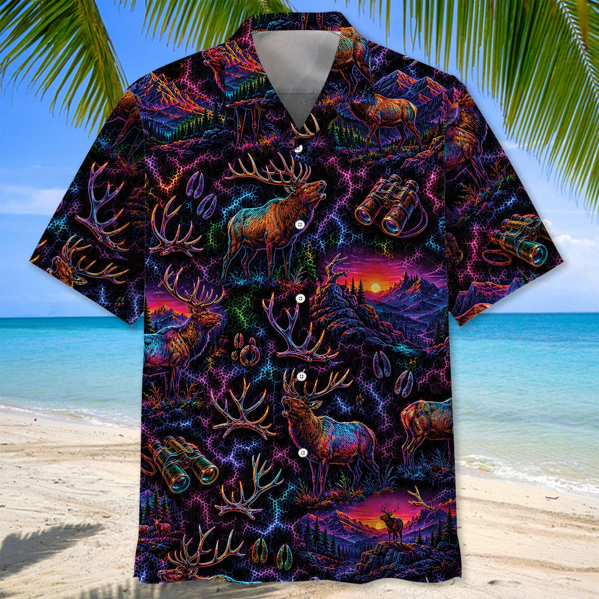 Deer Hunting Graphic Pattern Hawaiian Shirt Hunting Aloha Shirt Gift For Grandpa