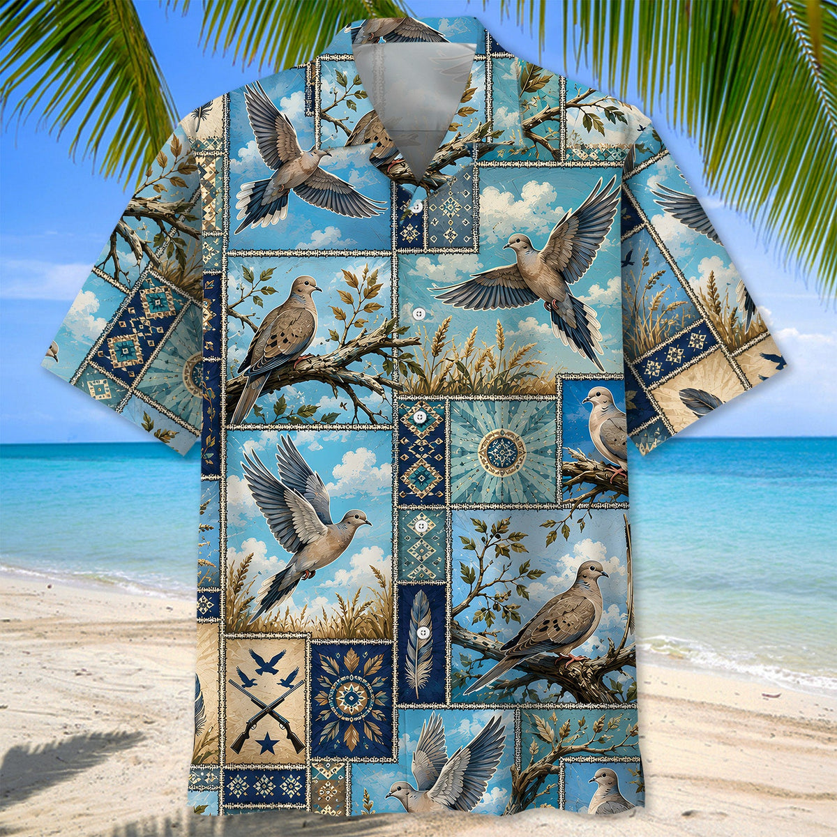 Dove Hunting Pattern Hawaiian Shirt Hunting Season Aloha Shirt Gift For Dove Hunter
