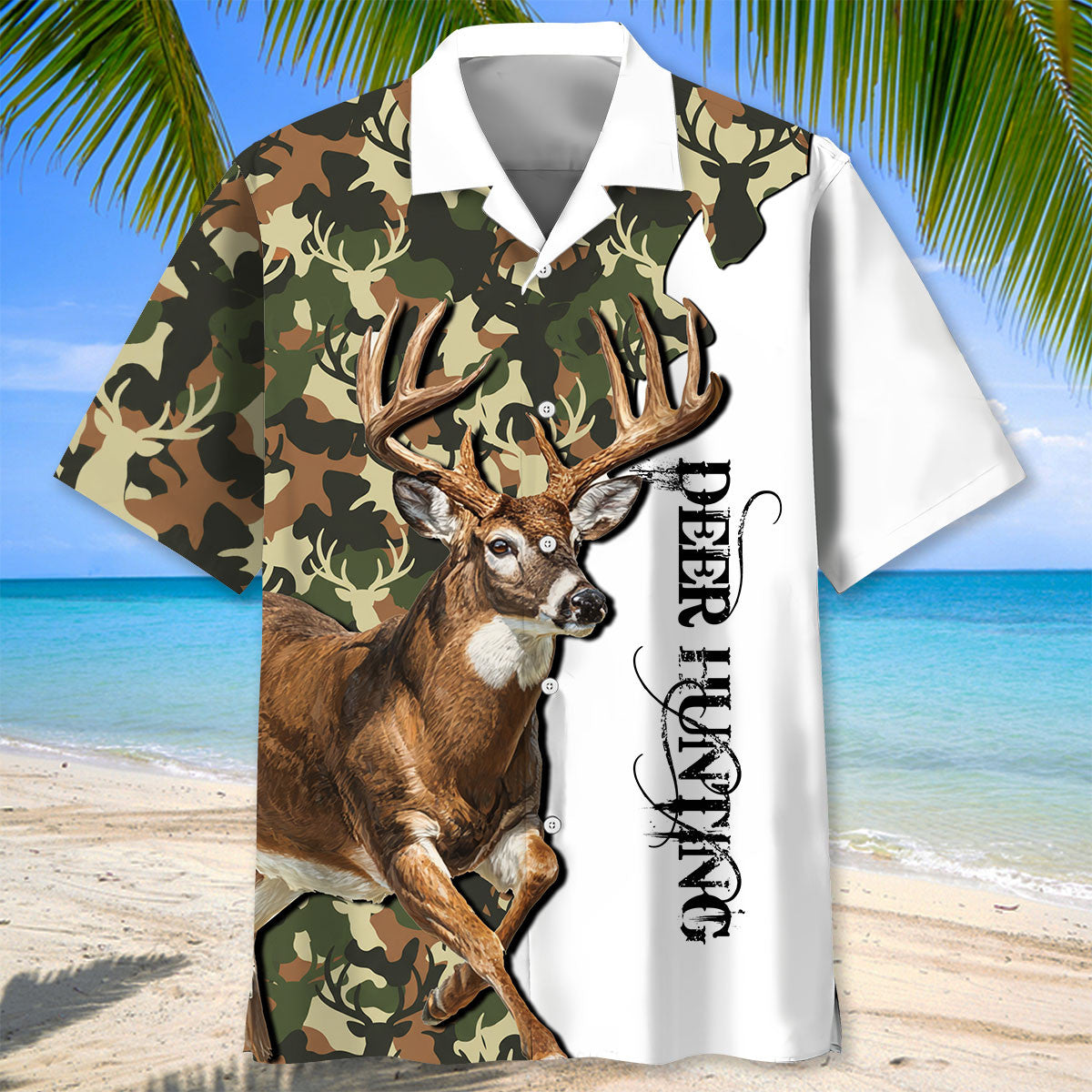 Deer Hunting Camo Hawaiian Shirt Men_s Hunting Season Attire Gift For Hunting Lover