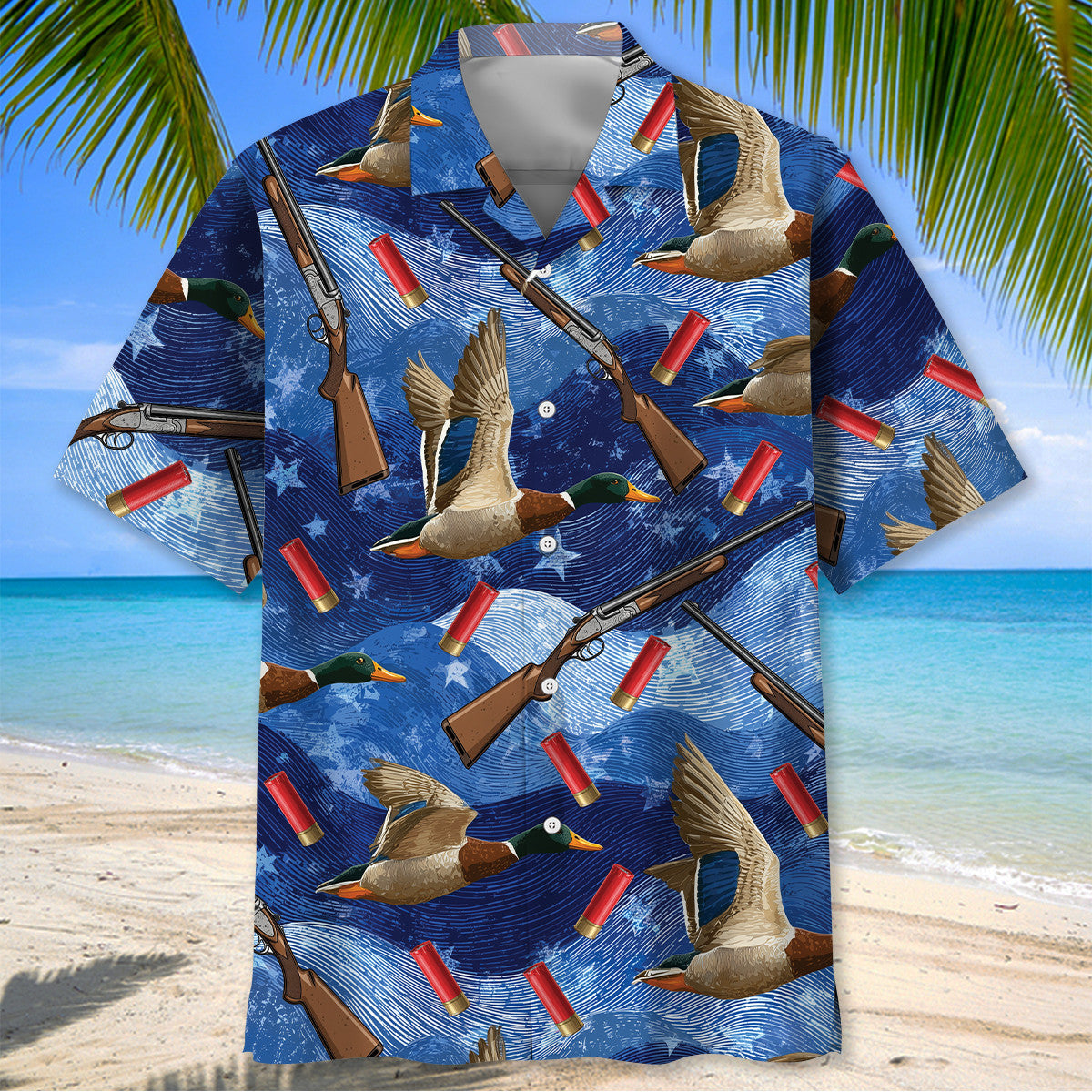 Duck Hunting Pattern Hawaiian Shirt Hunting Button Up Shirt Gift For Hunter