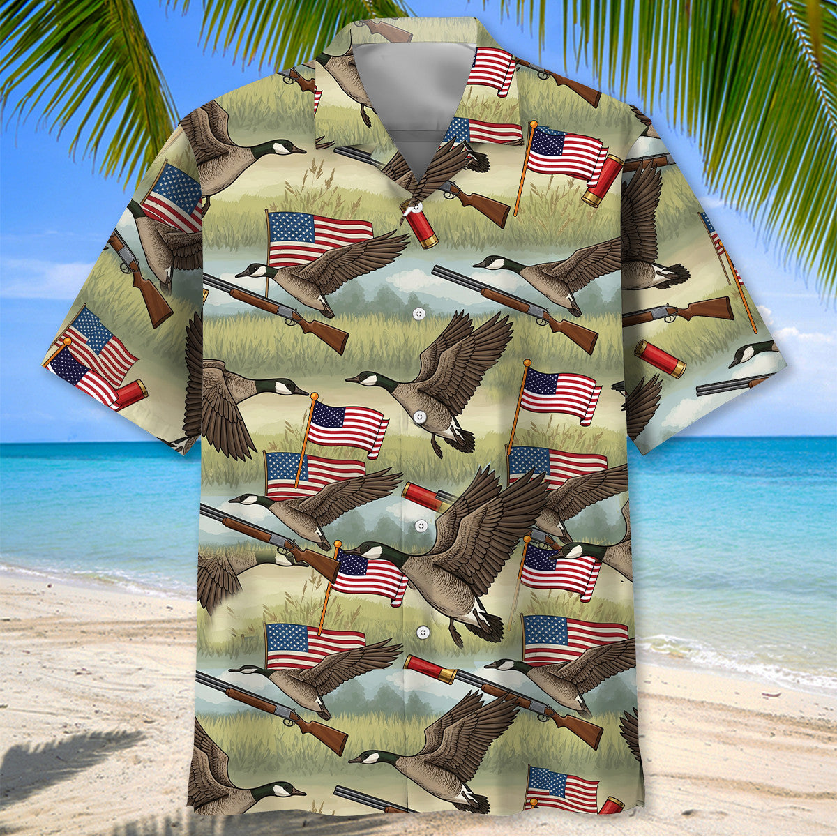 America Duck Hunting Pattern Hawaiian Shirt Hunting Season Shirt Gift For Husband