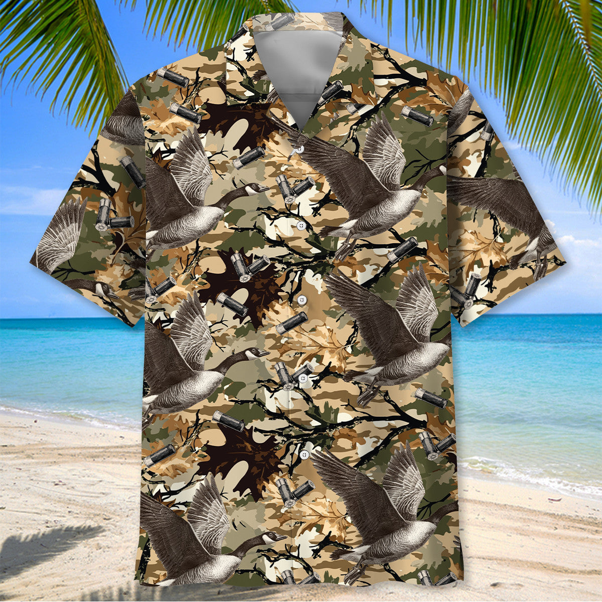 Duck Hunting Pattern Camo Hawaiian Shirt Hunting Button Up Shirt Gift For Dad