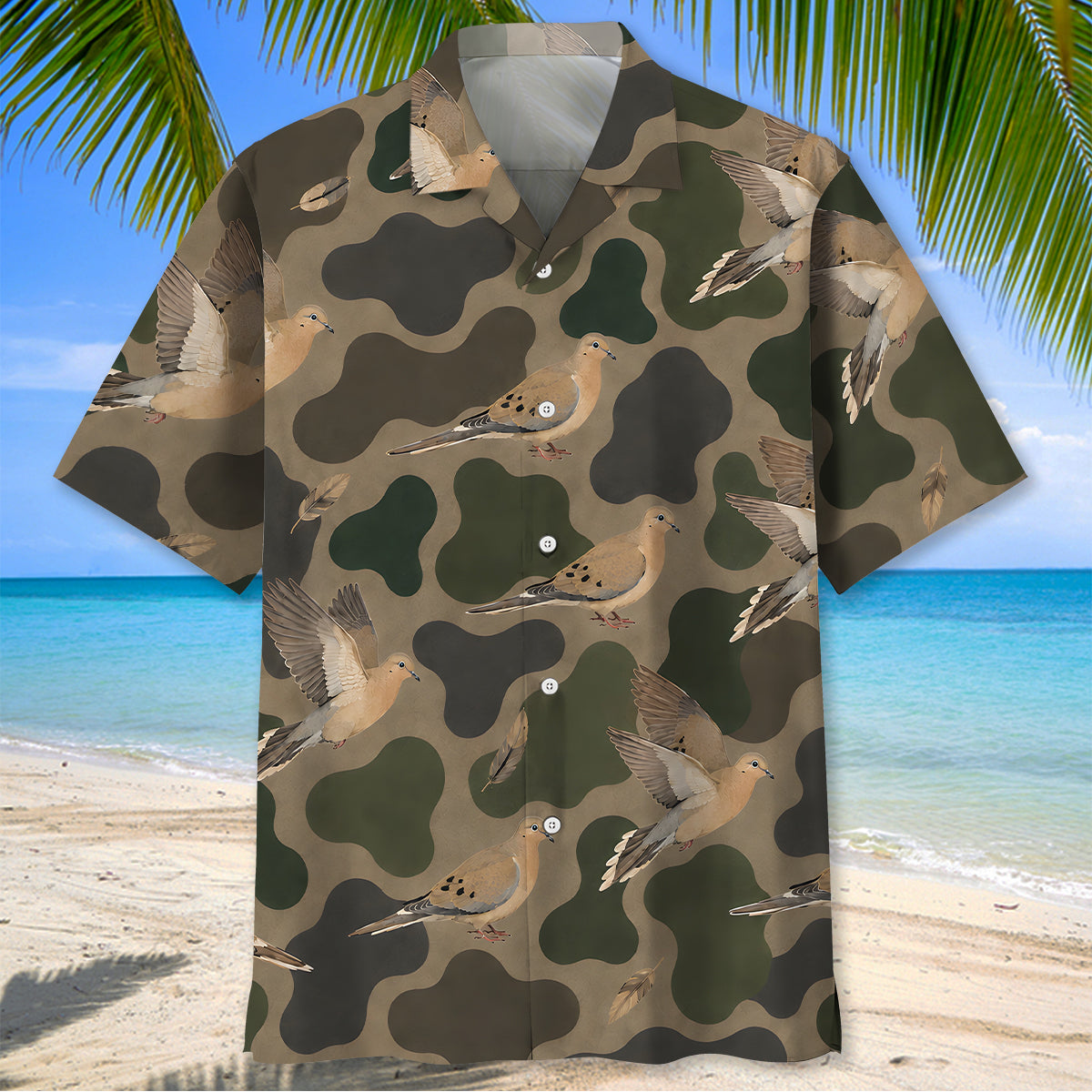 Dove Hunting Pattern Camo Hawaiian Shirt Hunting Season Aloha Shirt Men Gifts