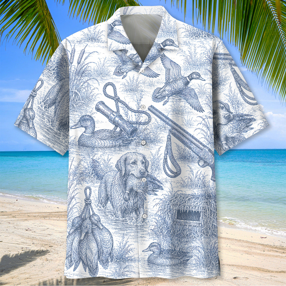 Duck Hunting Pattern Hawaiian Shirt Vintage Hunting Season Aloha Shirt Hunter Gifts