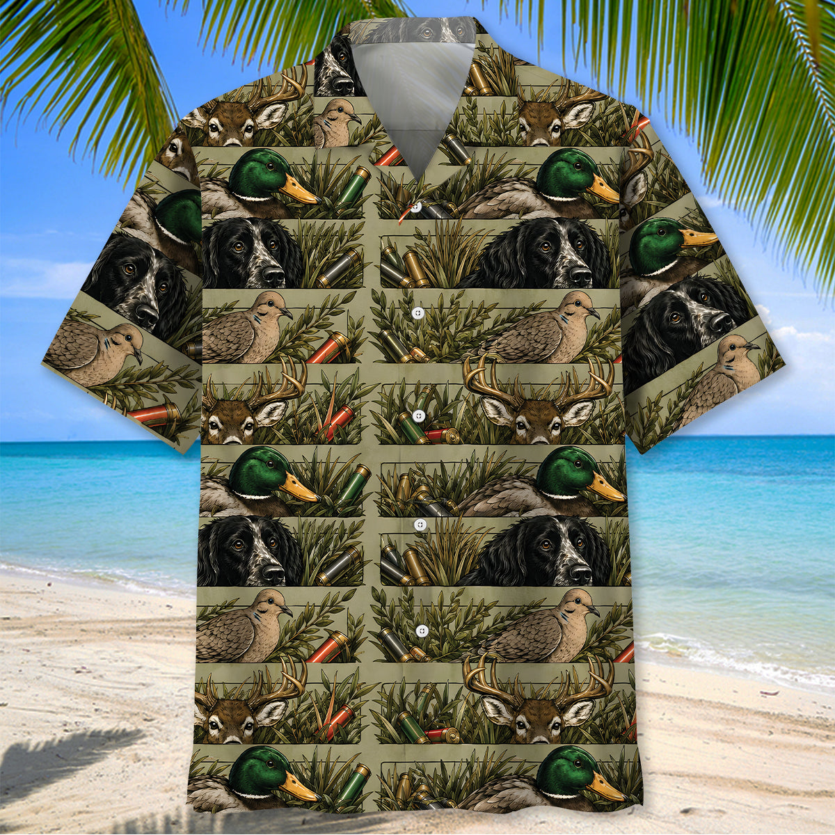 Hunting Pattern Hawaiian Shirt Vintage Hunting Season Aloha Shirt Husband Gifts