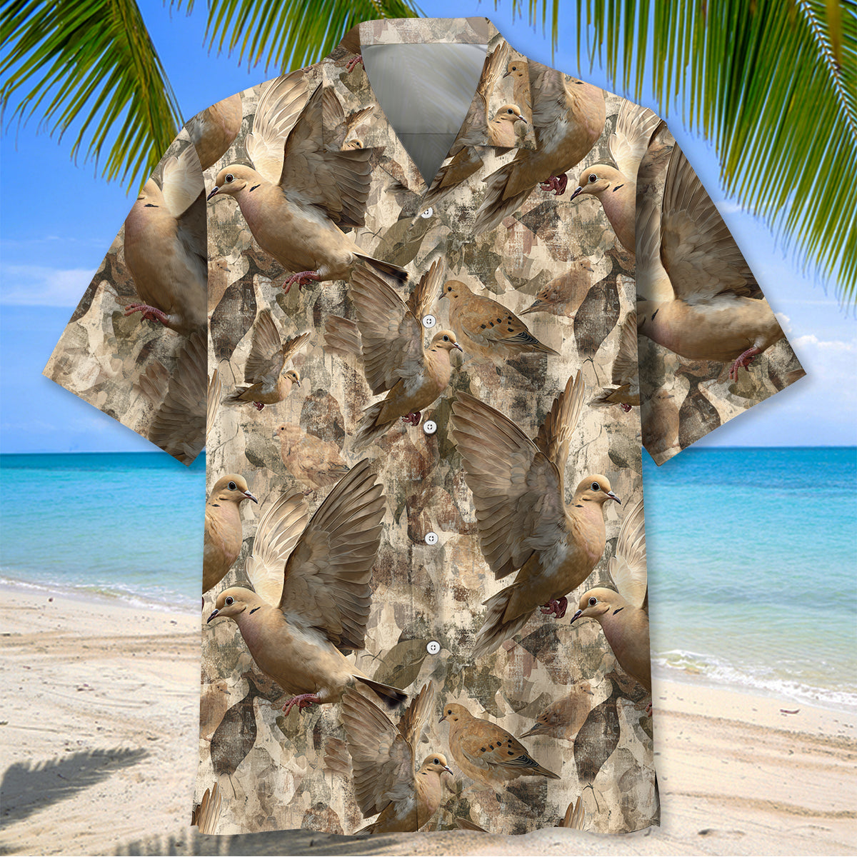 Vintage Dove Hunting Pattern Hawaiian Shirt Outdoor Hawaiian Shirt Father Gifts