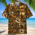 Vintage Pheasant Hunting Pattern Hawaiian Shirt Hunting Aloha Shirt Husband Gifts