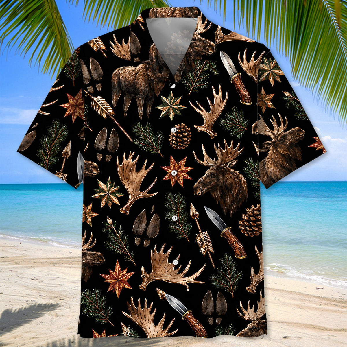 Vintage Pattern Hawaiian Shirt Hunting Aloha Shirt Gift For Husband