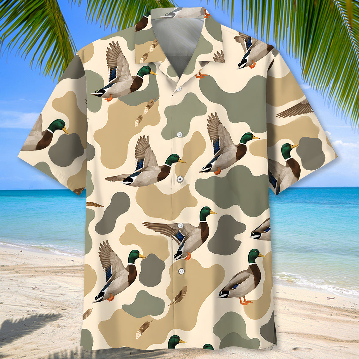 Duck Hunting Pattern Hawaiian Shirt Vintage Hunting Season Aloha Shirt Husband Gifts