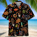 Wild Turkey Hunting Pattern Hawaiian Shirt Vintage Hunting Season Aloha Shirt Gifts