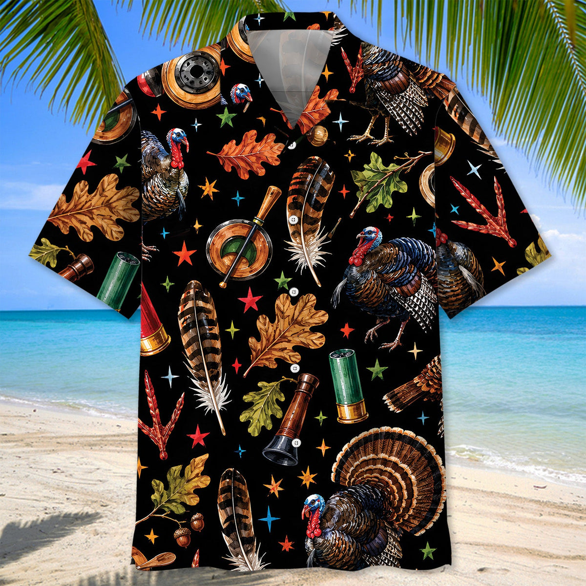 Wild Turkey Hunting Pattern Hawaiian Shirt Vintage Hunting Season Aloha Shirt Gifts