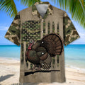 Wild Turkey Hunting Pattern Camo Hawaiian Shirt Huntin Season Shirt Gift For Dad