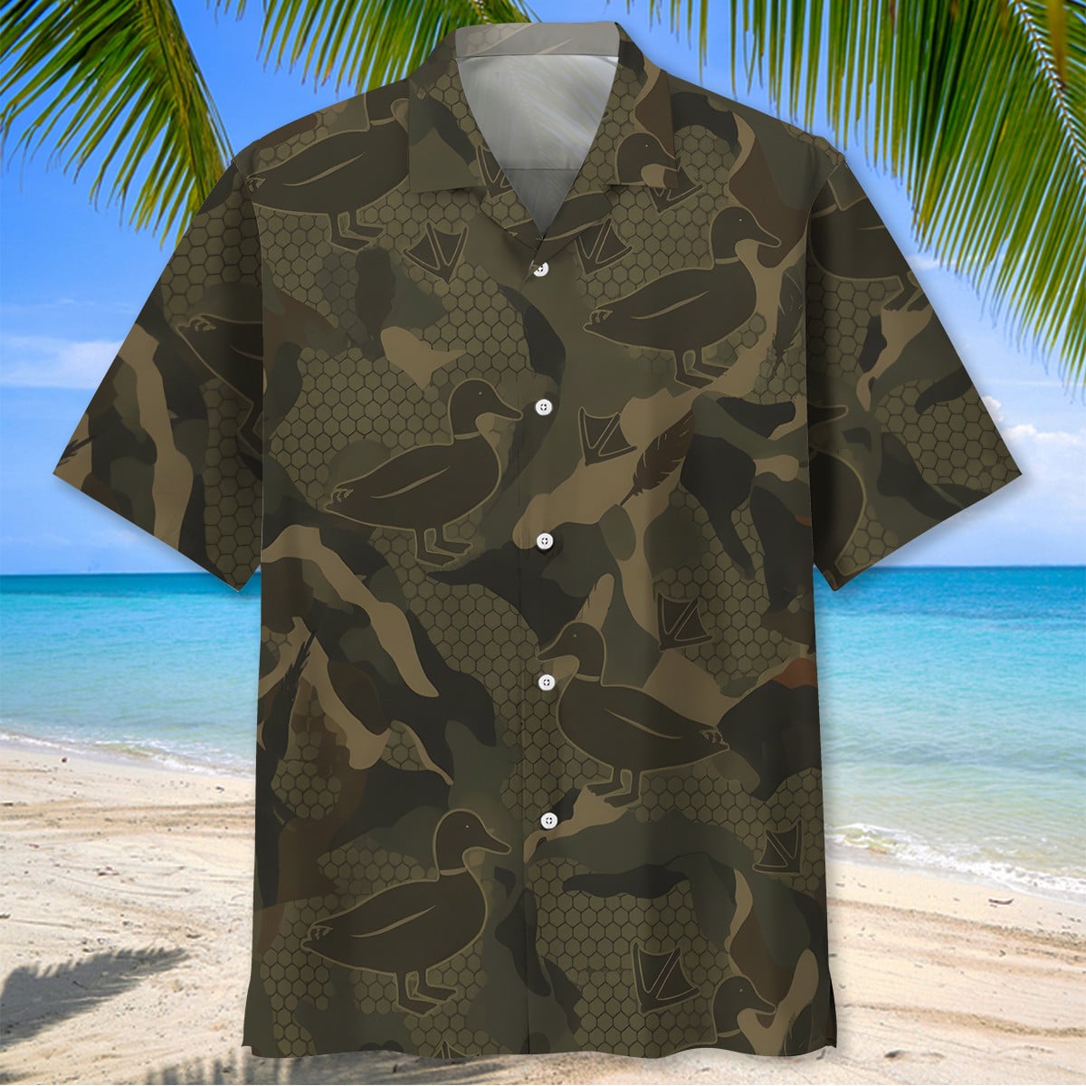 Vintage Mourning Duck Camo Hawaiian Shirt Hunting Season Aloha Shirt Father Gifts