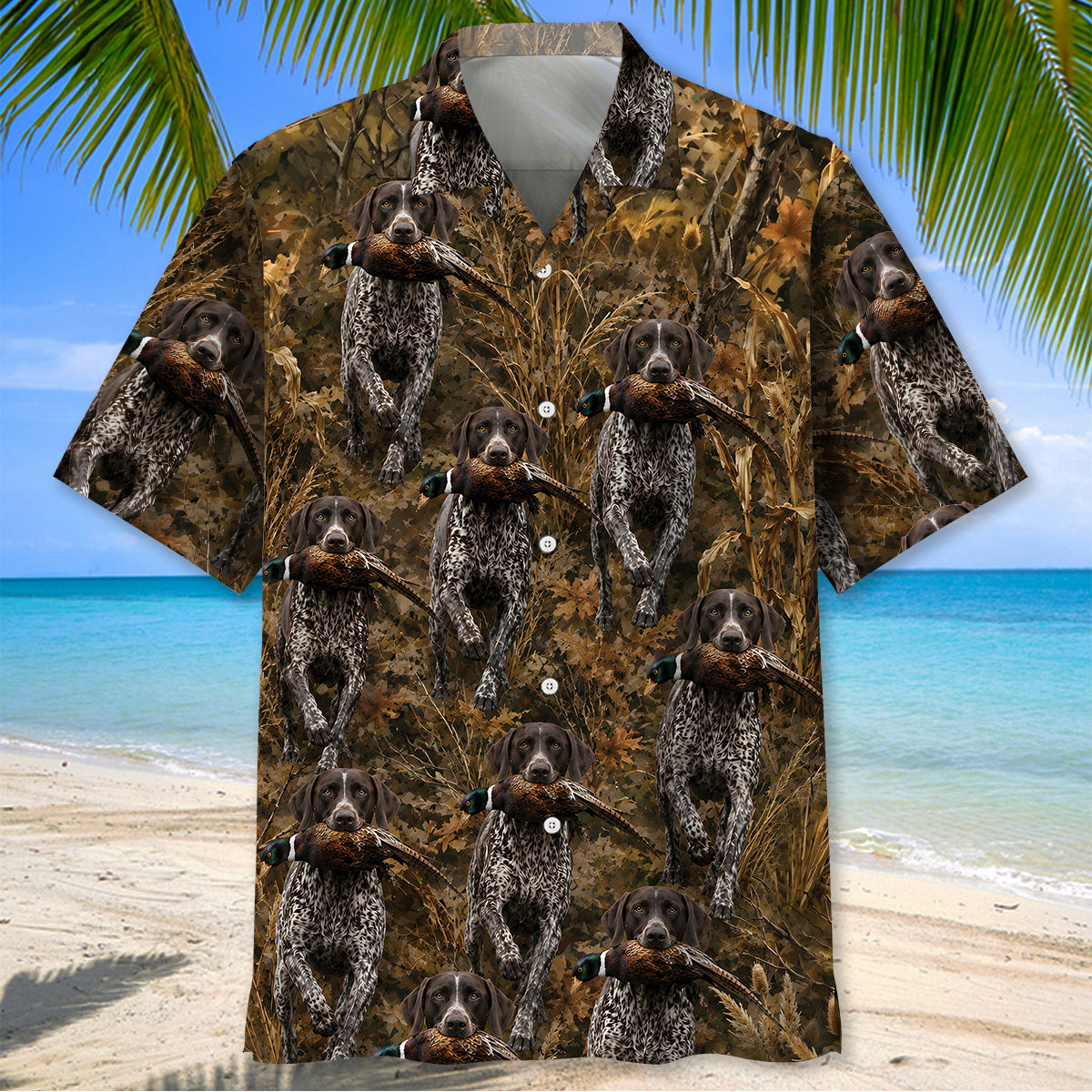 Pointer Hunting Dog Print Hawaiian Shirt Vintage Hunting Season Aloha Shirt Gifts