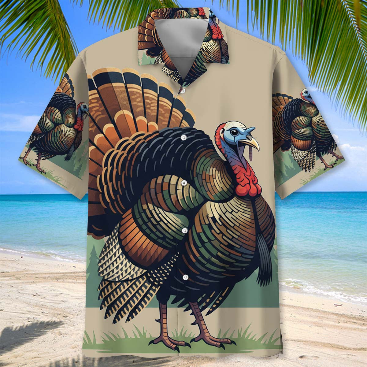 Wild Turkey Hunting Pattern Hawaiian Shirt Huntin Season Shirt Gift For Turkey Hunter