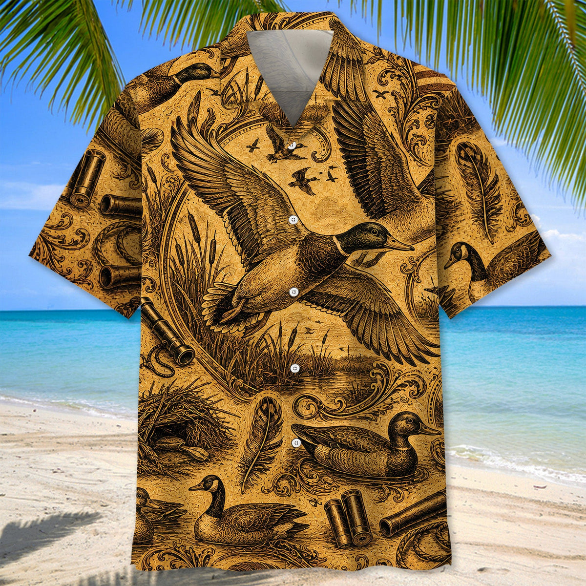 Vintage Duck Pattern Hawaiian Shirt Hunting Aloha Shirt Hunting Lover Gifts
