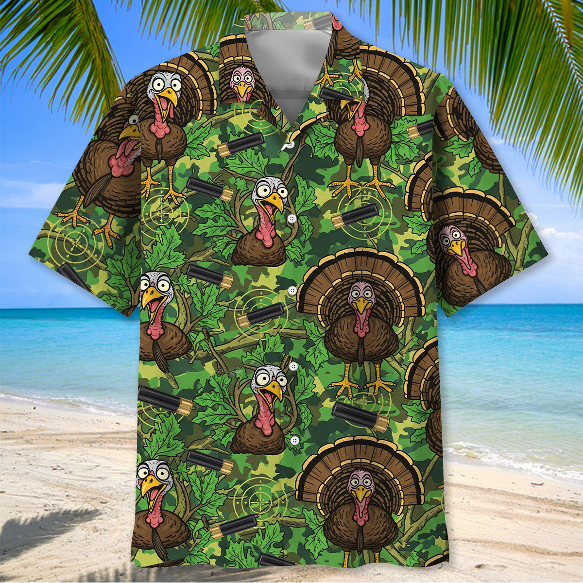 Funny Wild Turkey Hunting Pattern Hawaiian Shirt Huntin Season Shirt Brother Gift
