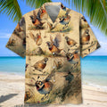 Funny Bird Hunting Pattern Hawaiian Shirt Hunter Aloha Shirt Gift For Dad