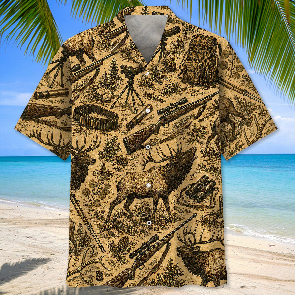 Huntin Pattern Hawaiian Shirt Vintage Hunting Season Aloha Shirt Hunting Lover Gifts