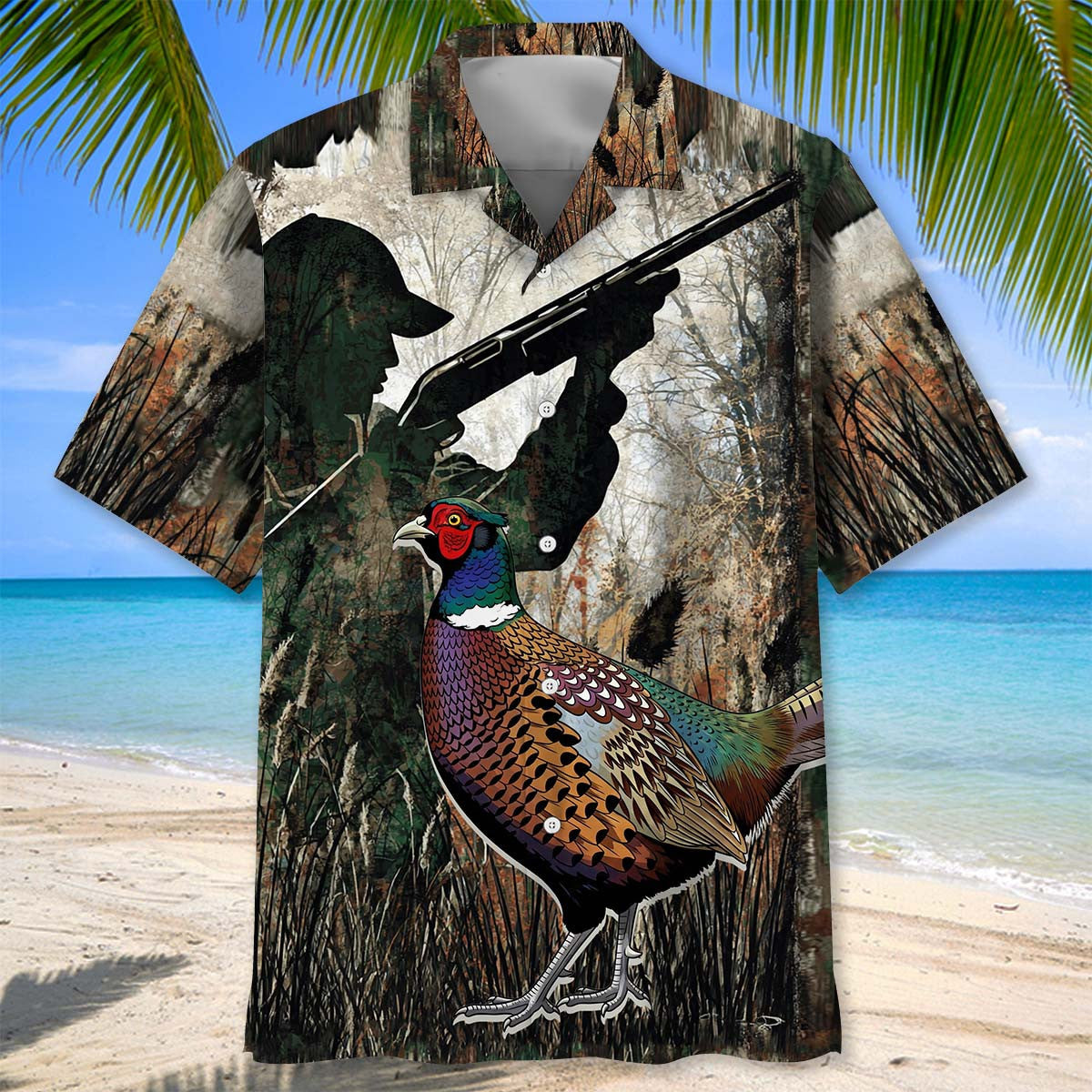 Pheasant Hunting Pattern Hawaiian Shirt Huntin Season Shirt Gift For Dad