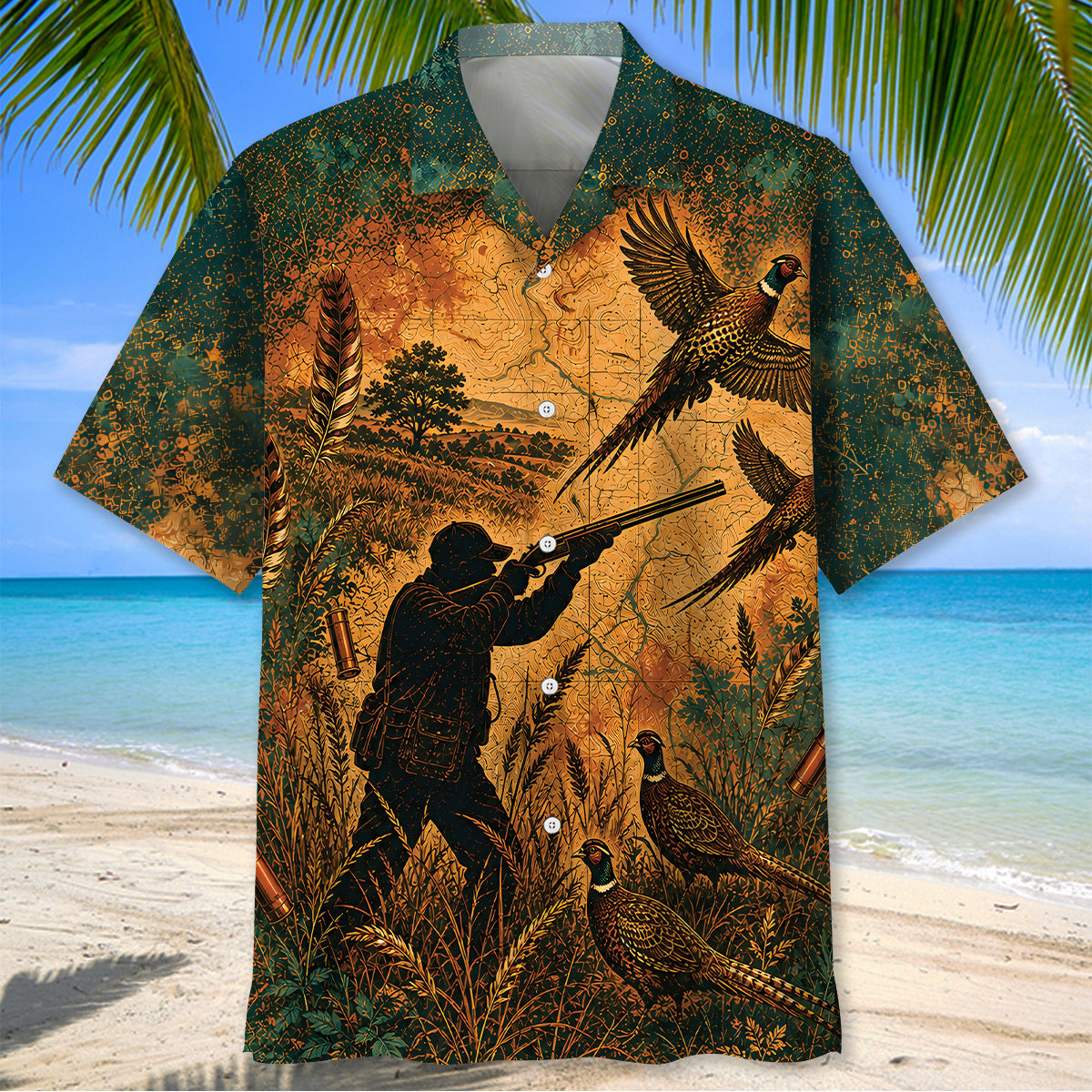 Vintage Pheasant Hunting Hawaiian Shirt Hunter Aloha Shirt Gift For Hunter