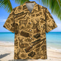 Vintage Deer Hunting Graphic Pattern Hawaiian Shirt Hunting Aloha Shirt Dad Gifts