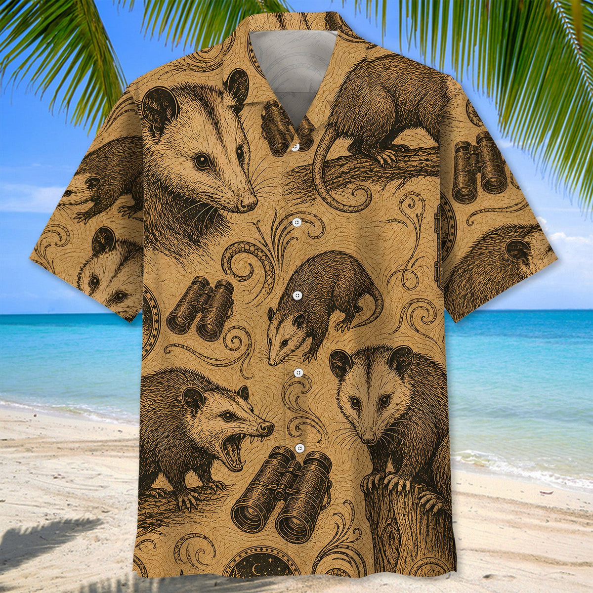 Opossums Hunting Pattern Hawaiian Shirt Huntin Season Shirt Hunting Lover Gifts