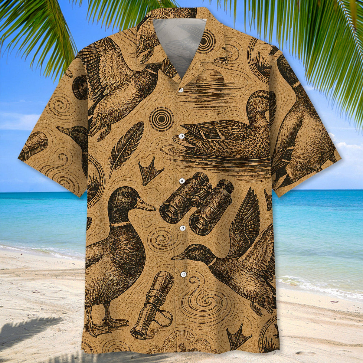 Duck Hunting Pattern Hawaiian Shirt Waterfowl Hunting Shirt Gift For Hunter