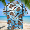 Wild Boar Hunting Pattern Hawaiian Shirt Hunting Button Up Shirt Brother Gifts