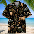 Vintage Deer Hunting Pattern Hawaiian Shirt Hunting Season Aloha Shirt Dad Gifts