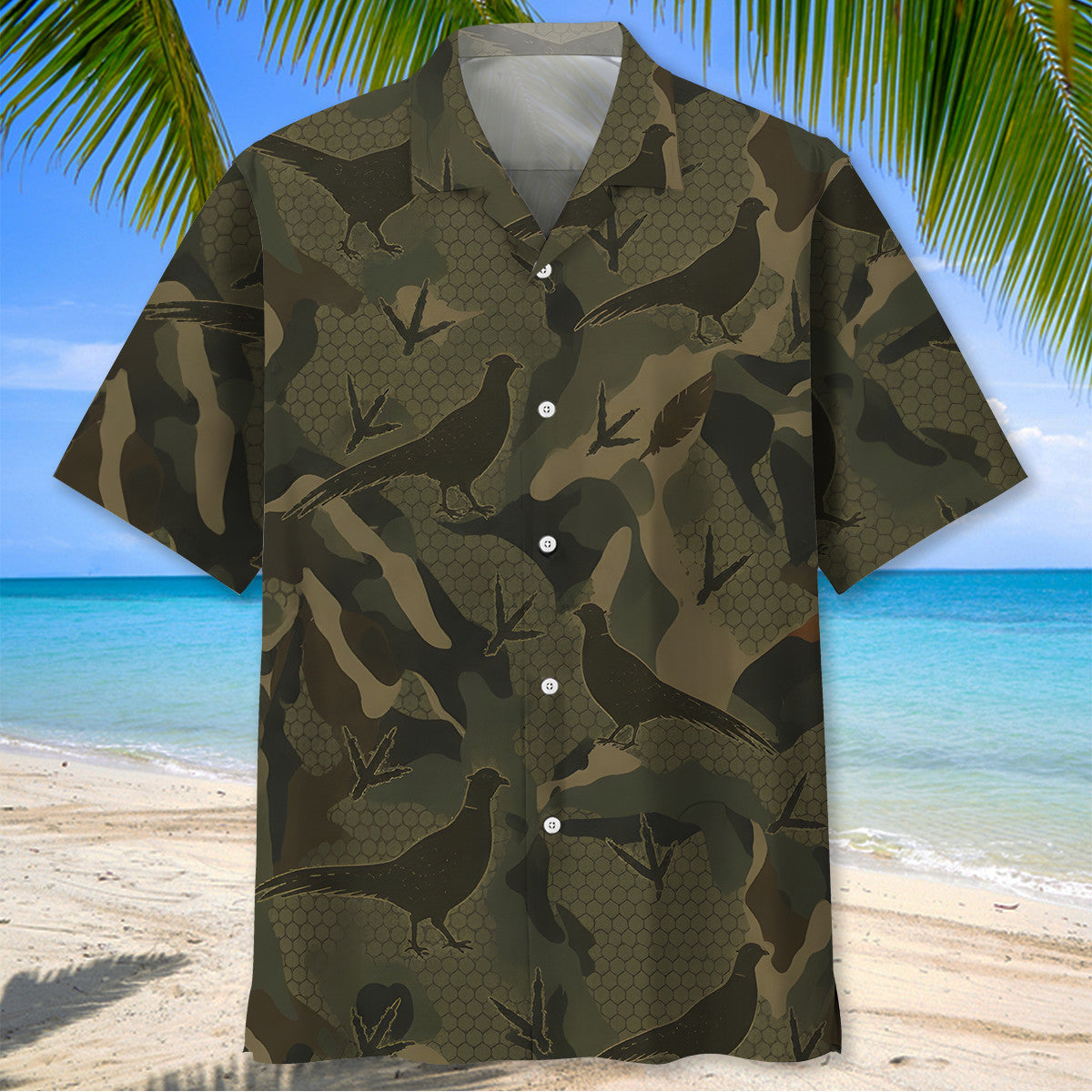 Vintage Mourning Pheasant Camo Hawaiian Shirt Hunting Season Aloha Shirt Him Gifts