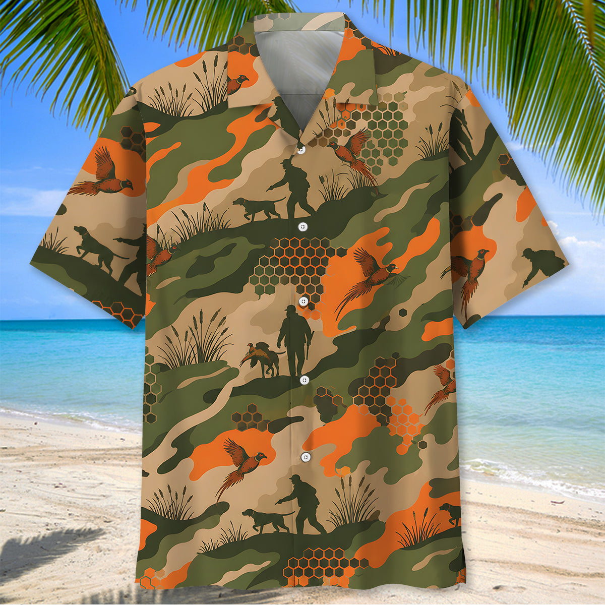 Vintage Hunting Pattern Camo Hawaiian Shirt Outdoor Hawaiian Shirt Gifts For Father