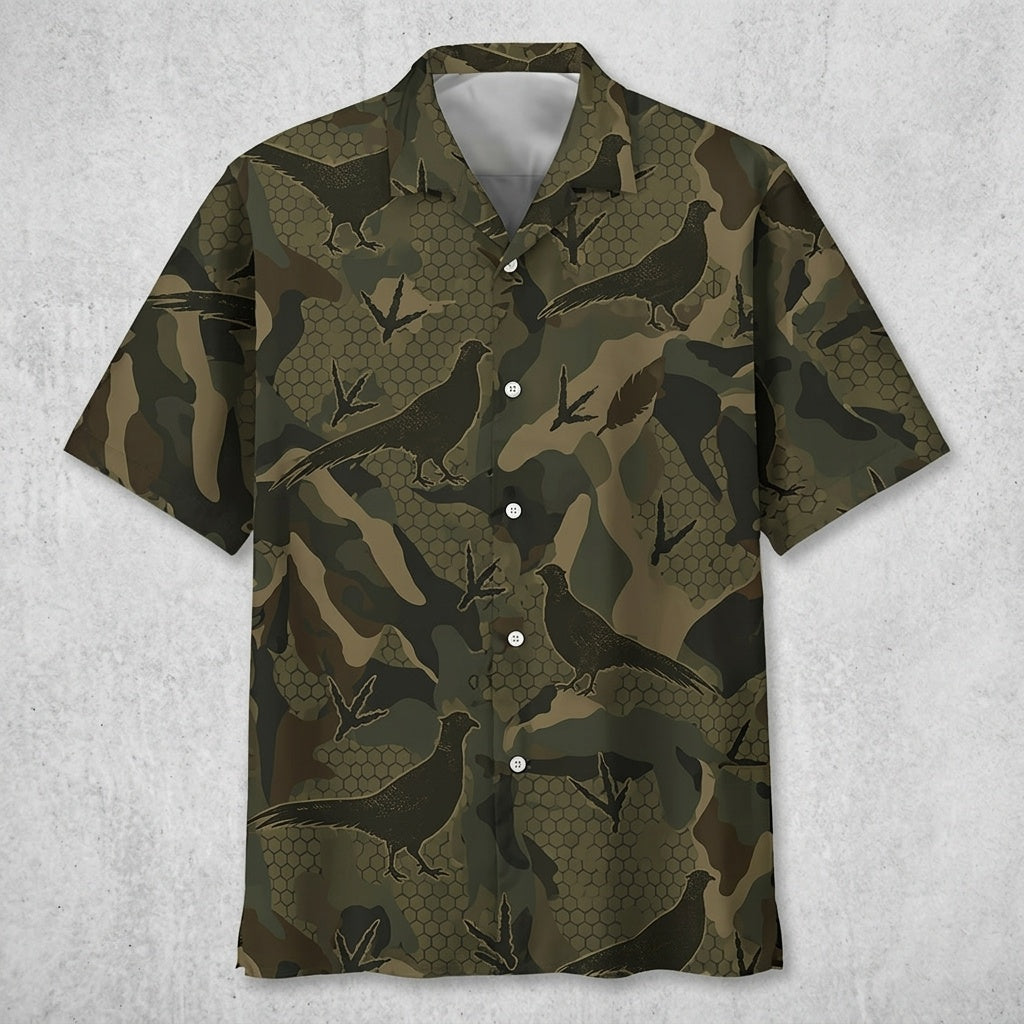 Pheasant Hunting Camo Hawaiian Shirt Hunting Lover Clothing Gift For Dad