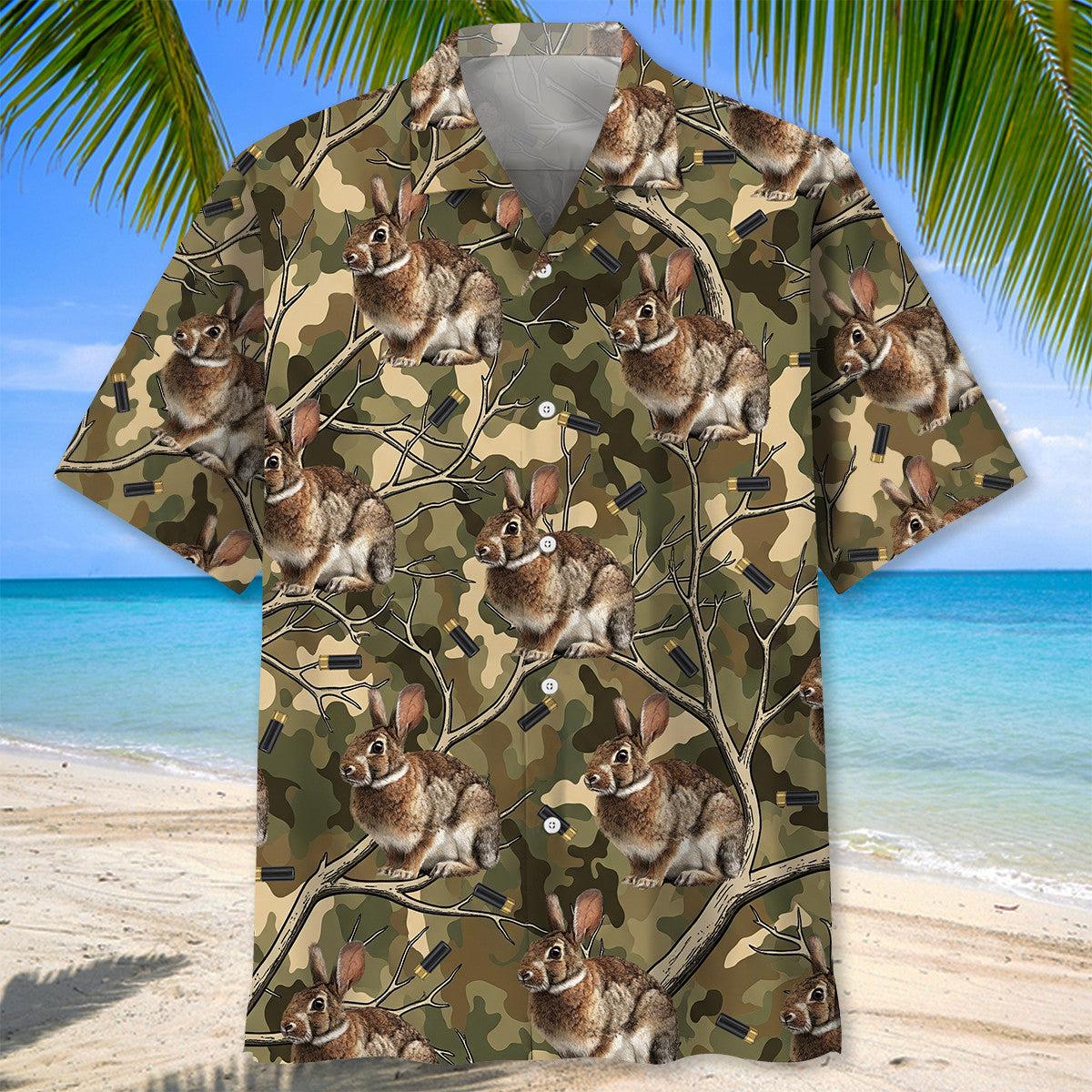 Rabbit Hunting Camo Hawaiian Shirt Men_s Hunting Season Clothes Him Gifts