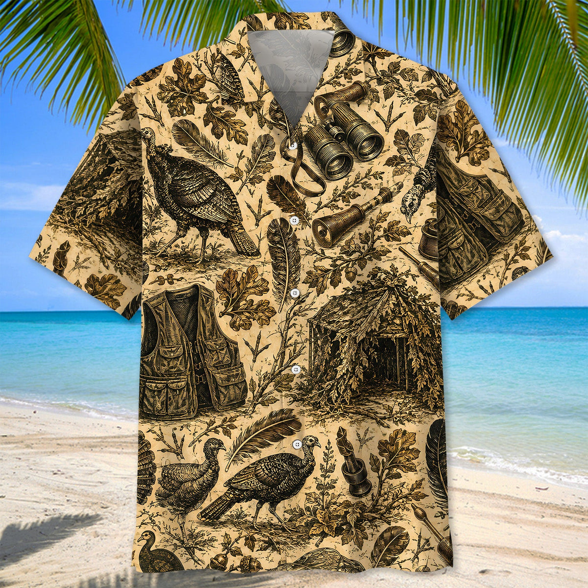Vintage Hunting Pattern Hawaiian Shirt Hunting Aloha Shirt Gift For Grandpa