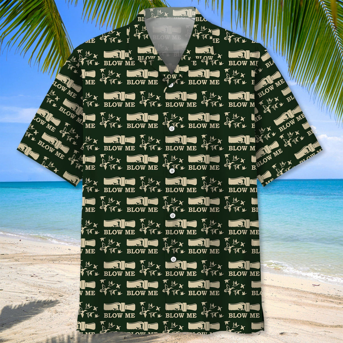 Hunting Vintage Artwork Hawaiian Shirt Blow Me Shirt Hunting Lover Gifts