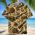 Vintage Bird Hunting Pattern Hawaiian Shirt Hunting Season Aloha Shirt Him Gift