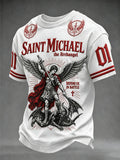 Saint Michael The Archangel Defend Us In Battle T-Shirt Christian Gifts For Dad