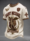 Saint Michael The Archangel T-Shirt Christian Faith Clothing Religious Gifts For Dad