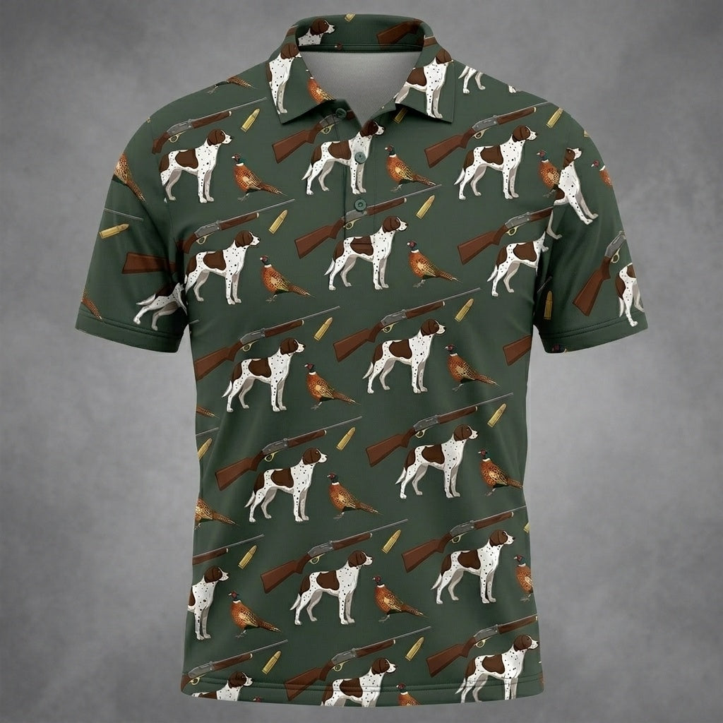 German Shorthaired Pointer Pheasant Hunting Polo Shirt Hunting Season Outfit Gifts For Hunters