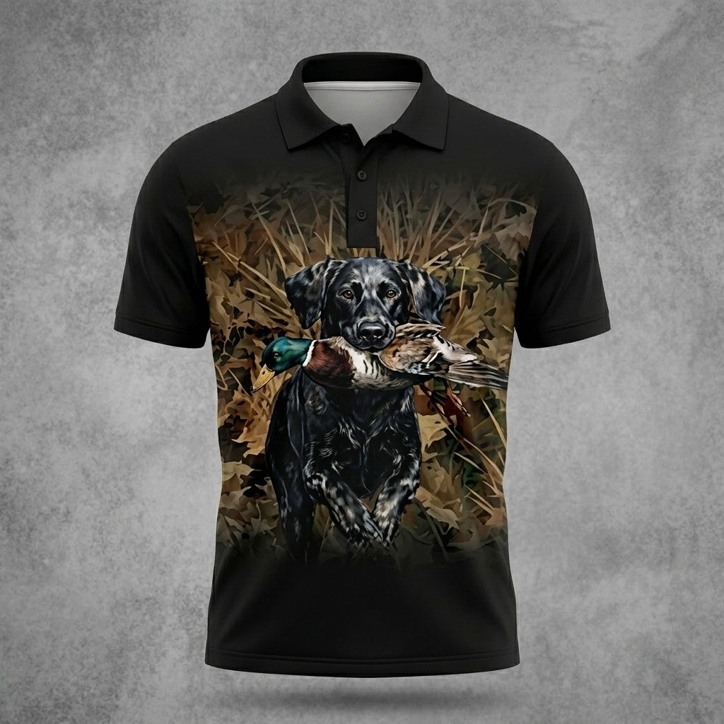 Black Labrador Retriever Duck Hunting Polo Shirt Hunting Season Outfit Gifts For Boyfriend