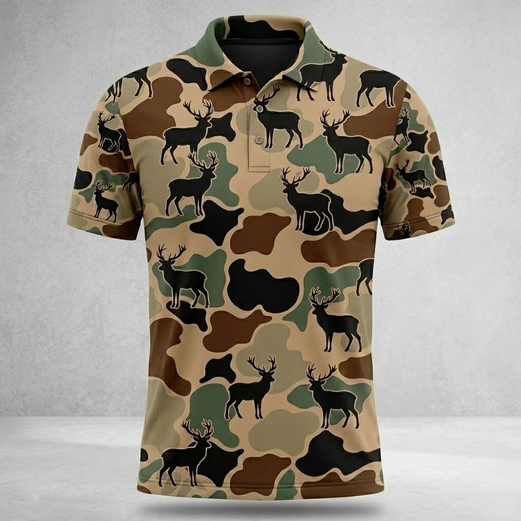 Deer Hunting Camouflage Polo Shirt Deer Hunting Season Polo Shirt Gifts For Hunters