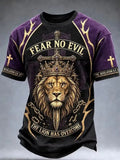 Fear No Evil The Lion Has Overcome T-Shirt Scripture Clothing Christian Gifts For Dad