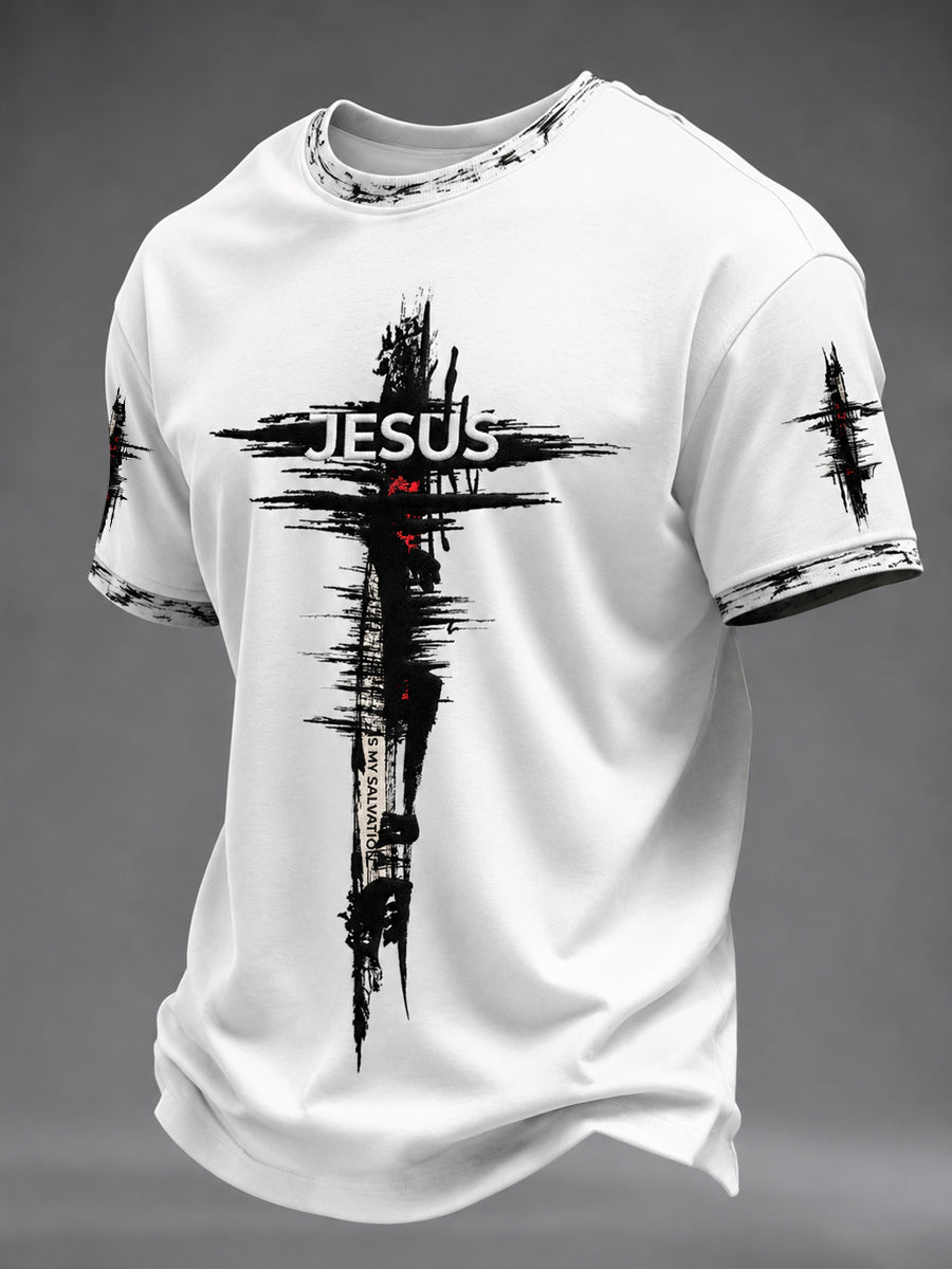 Jesus Cross Faith T-Shirt Christian Themed Clothing Unique Christian Gifts For Him