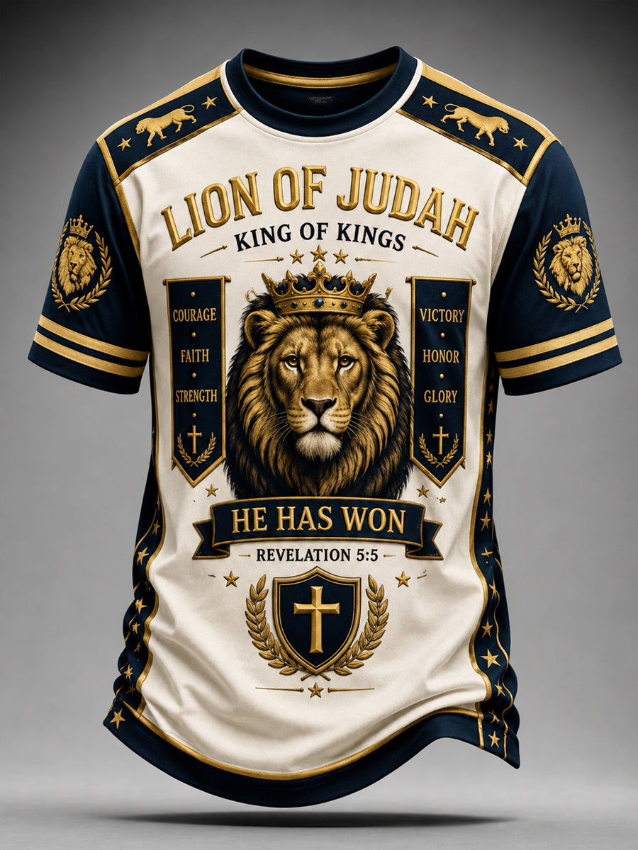 Lion Of Judah He Has Won T-Shirt Faith Based Shirt Christian Spiritual Gifts For Dad