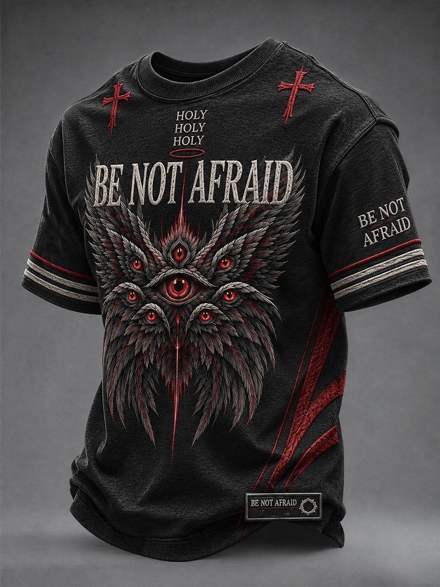 Angel Seraphim Holy Be Not Afraid T-Shirt Faith Based Apparel Mens Christian Gifts