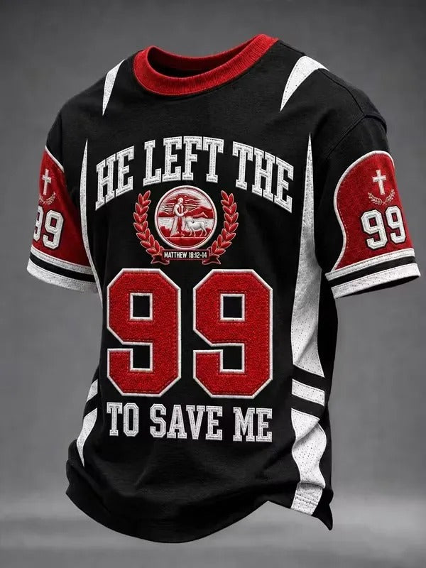 He Left The 99 To Save Me T-Shirt Christian Themed Clothing Religious Gifts For Dad