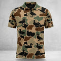 Mallard Duck Silhouette Camouflage Polo Shirt Hunting Season Outfit Gifts For Husband